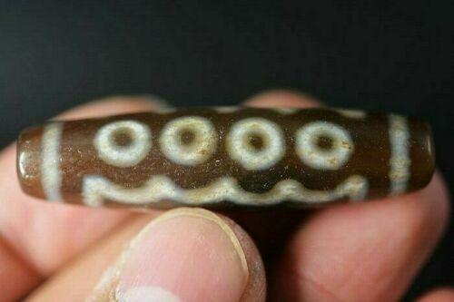 Authentic Natural Tibetan Dzi 6 Eyed Bead DB259