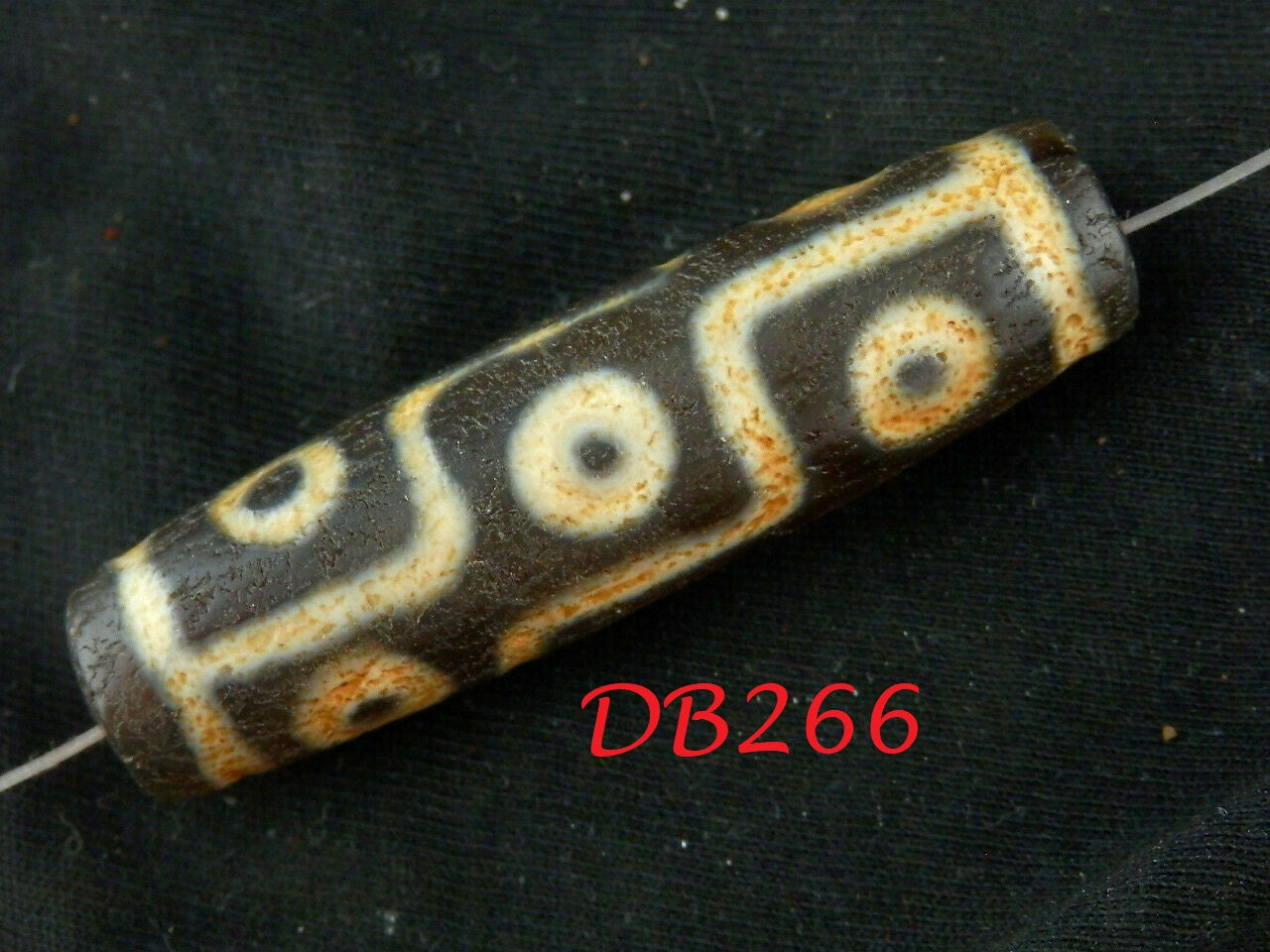 Authentic Natural Tibetan Dzi 9 Eyed Bead DB266