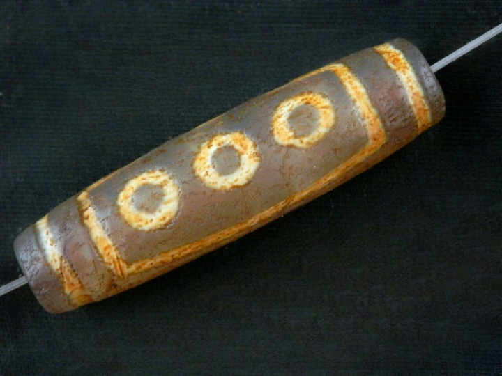 Authentic Natural Tibetan Dzi 7Eyed Bead DB267