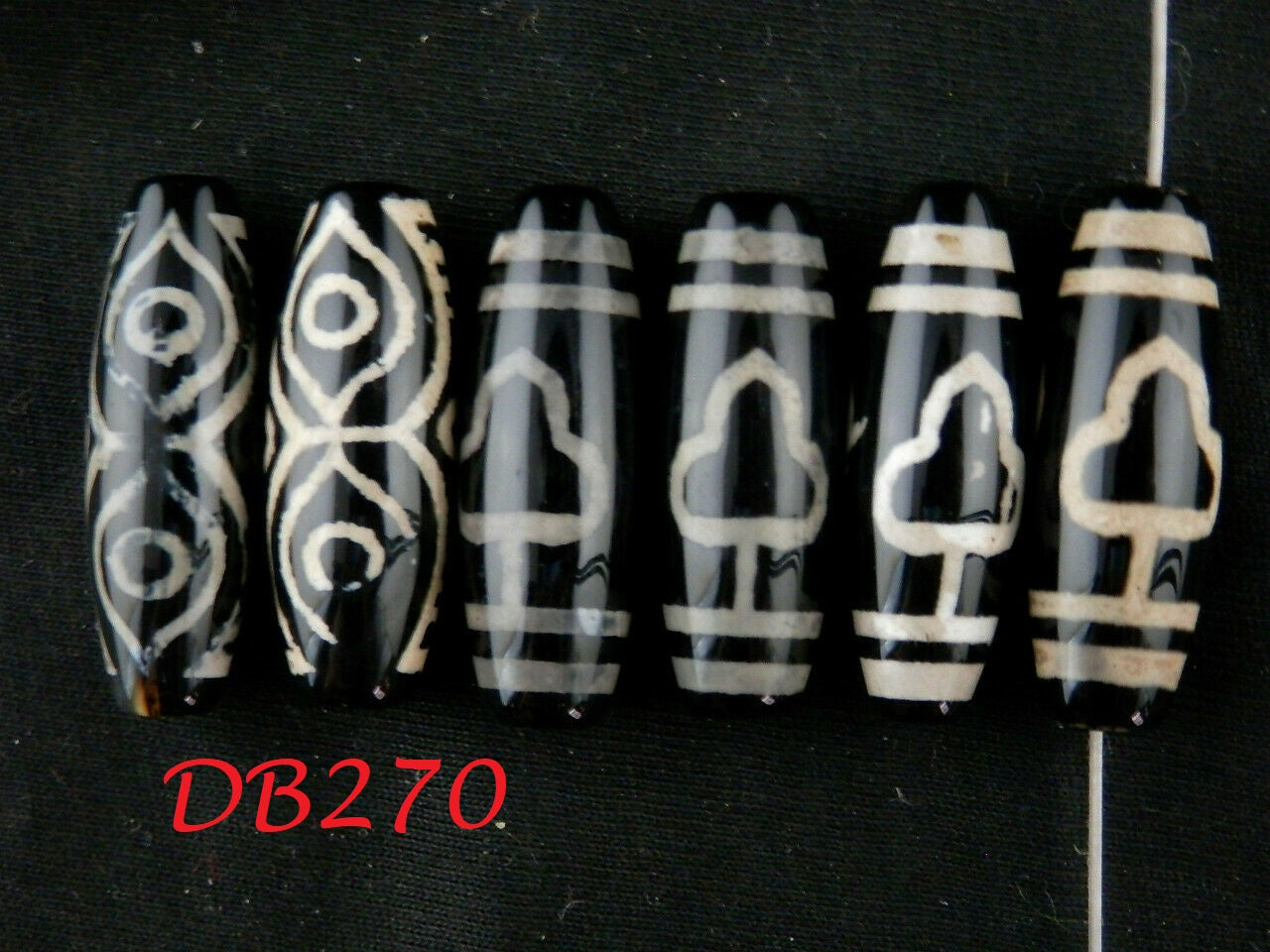 6Pcs Authentic Natural Tibetan Dzi Dargon Eyed Beads