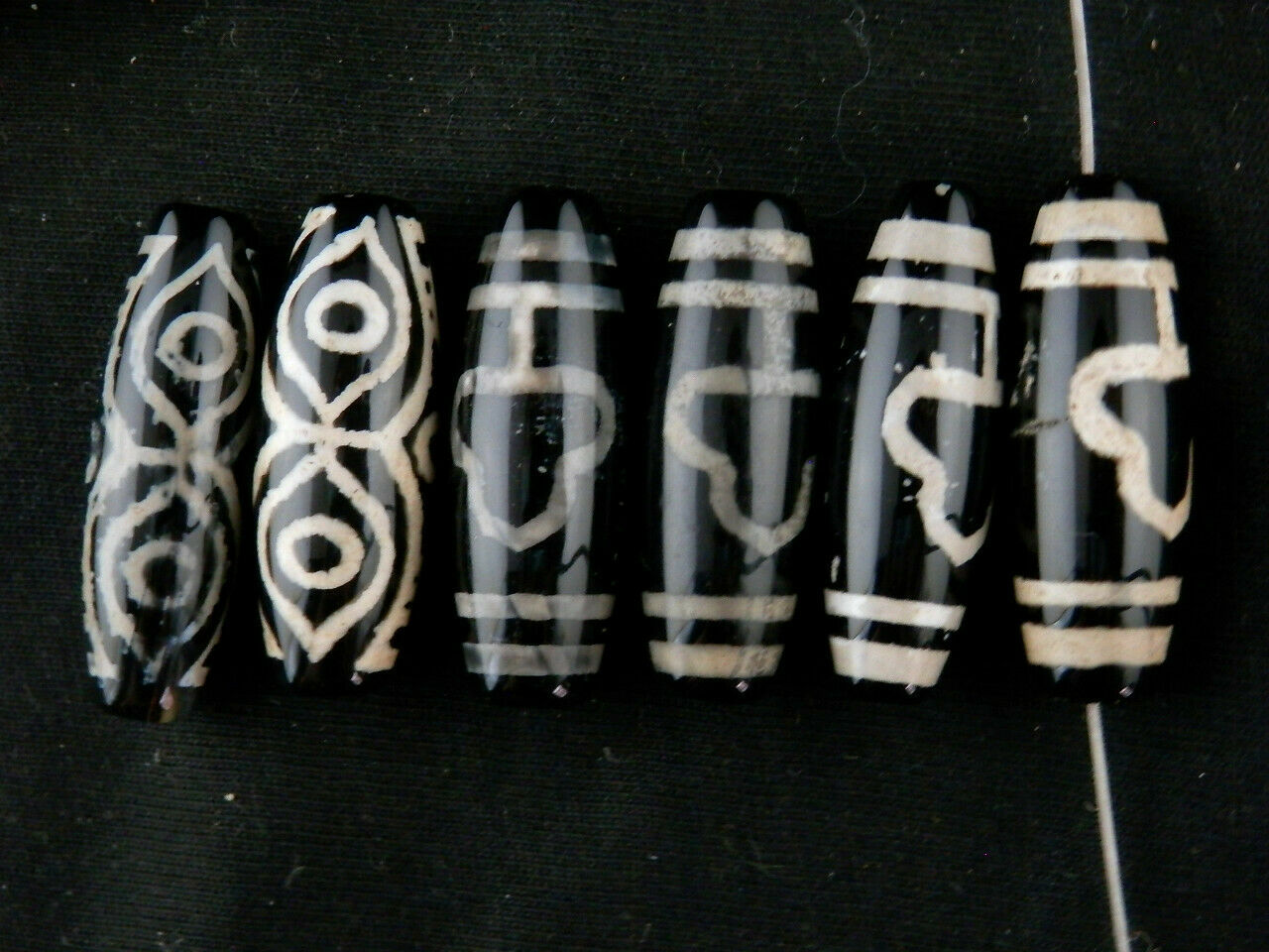 6Pcs Authentic Natural Tibetan Dzi Dargon Eyed Beads