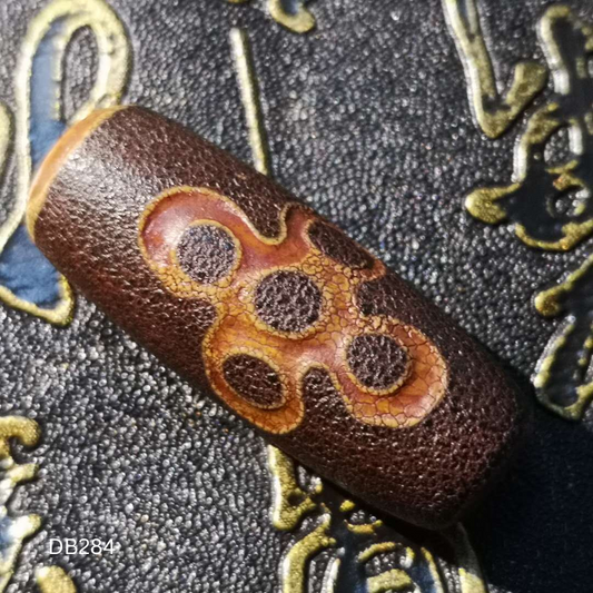 Authentic Natural Tibetan Dzi 5 Eyed Bead DB284