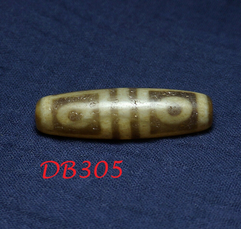 Authentic Natural Certified Tibetan Dzi 4 Eyed Bead DB305