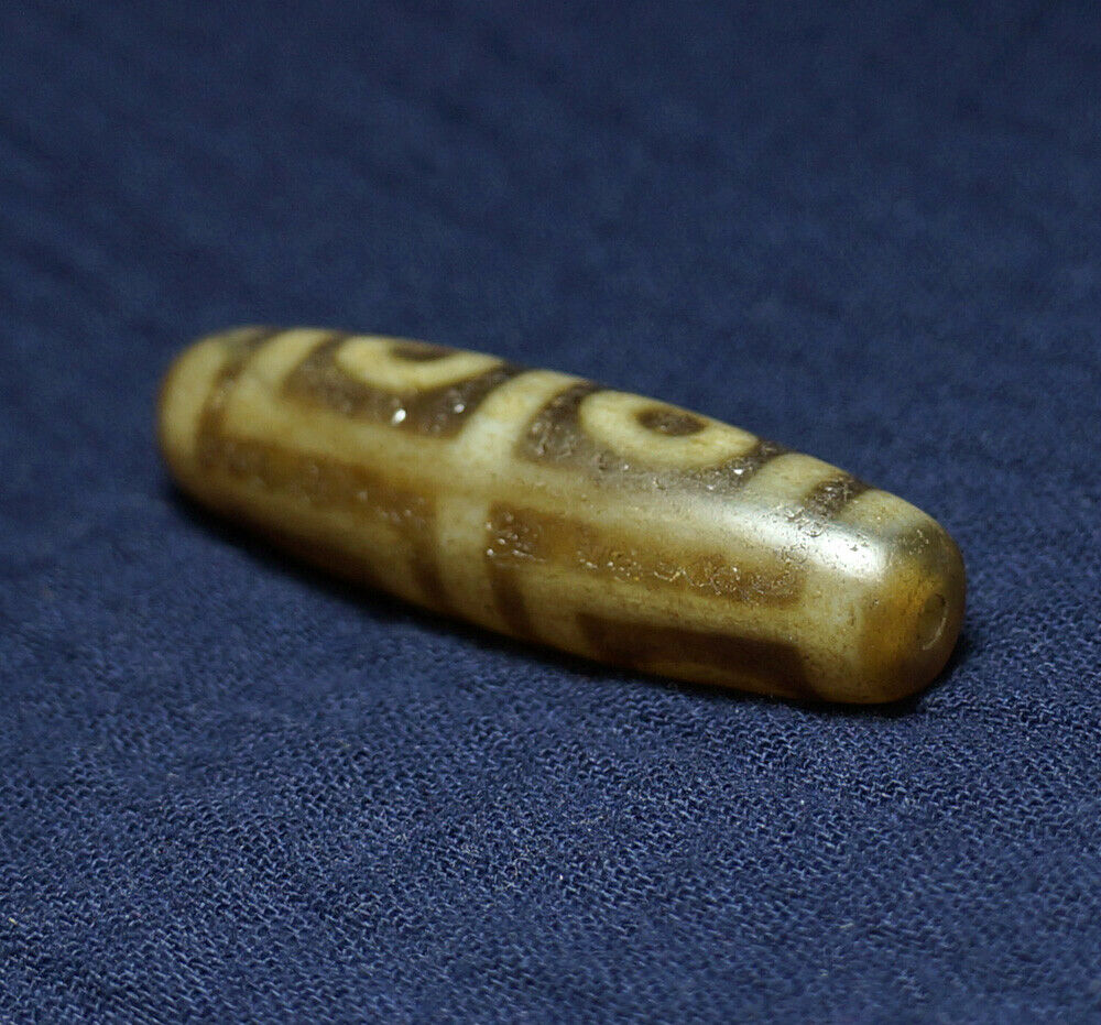 Authentic Natural Certified Tibetan Dzi 4 Eyed Bead DB305