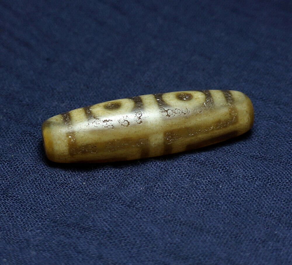 Authentic Natural Certified Tibetan Dzi 4 Eyed Bead DB305