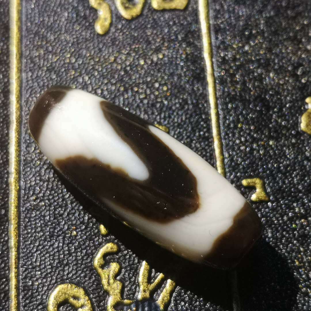 Natural Authentic Tibetan tiger teeth  dZi Bead