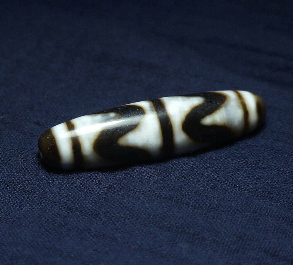 Certified Natural Authentic Tibetan Old DZI Bead Pendant