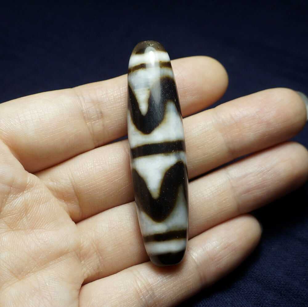 Certified Natural Authentic Tibetan Old DZI Bead Pendant