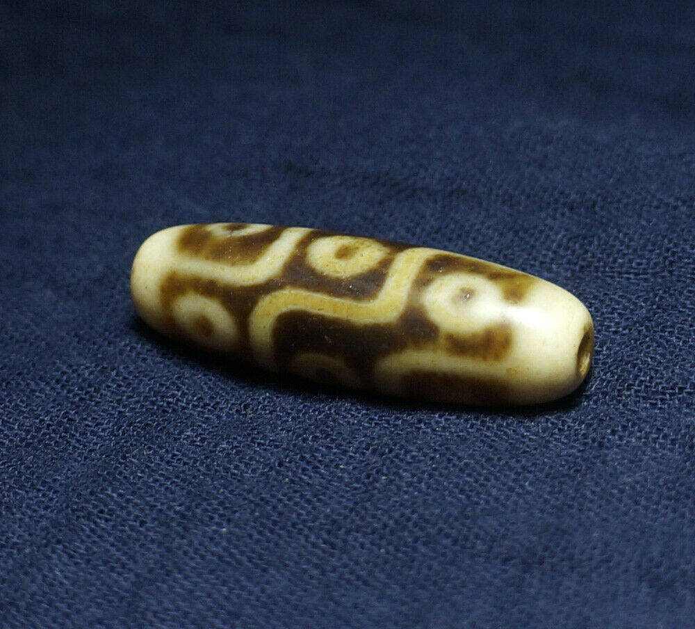 Authentic Natural Certified Tibetan Dzi 9 Eyed Bead DB311