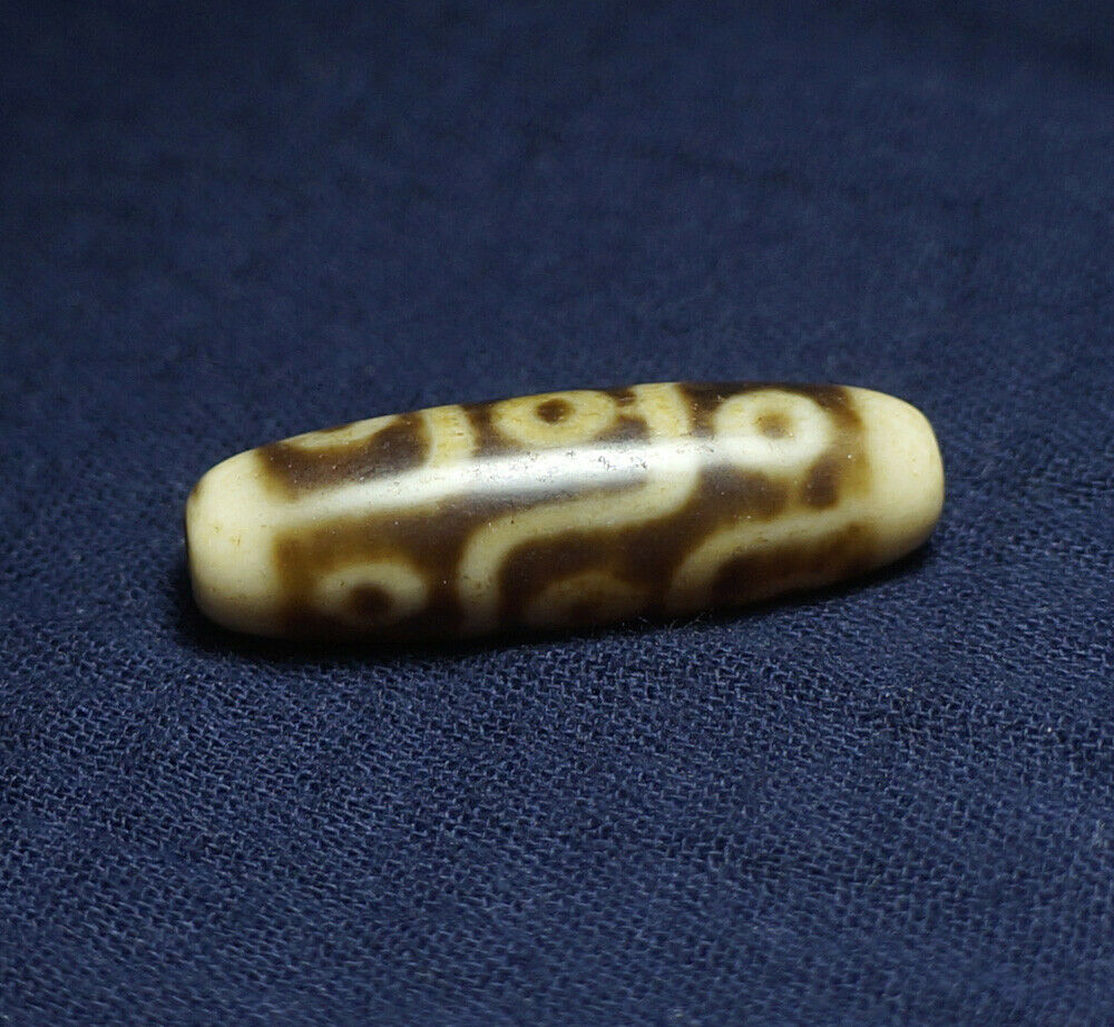 Authentic Natural Certified Tibetan Dzi 9 Eyed Bead DB311