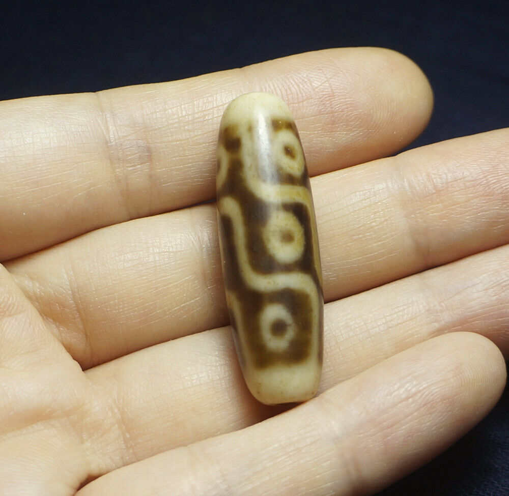 Authentic Natural Certified Tibetan Dzi 9 Eyed Bead DB311