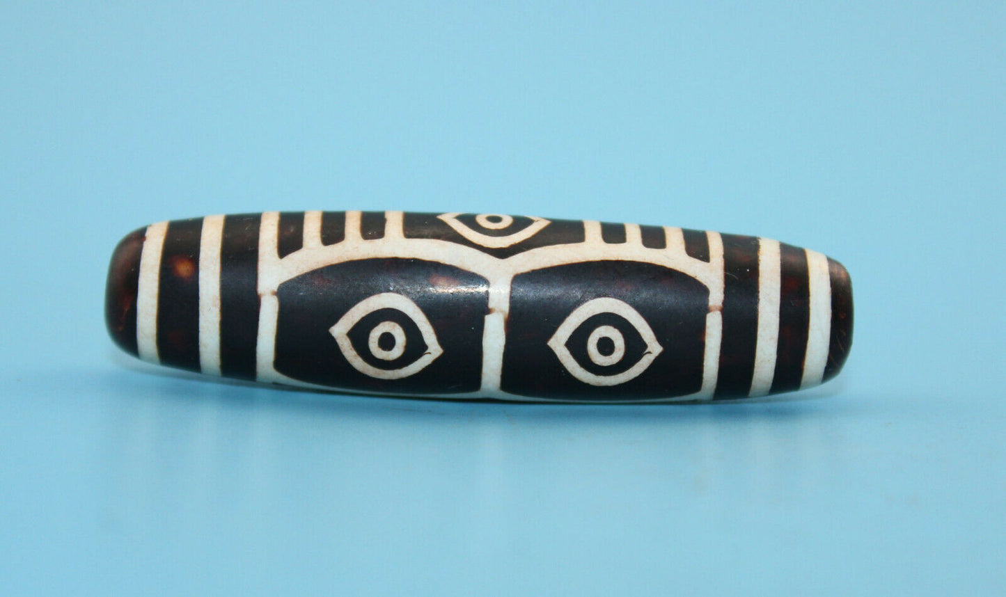 Authentic Natural Tibetan Dzi 6 Eyed Bead DB315