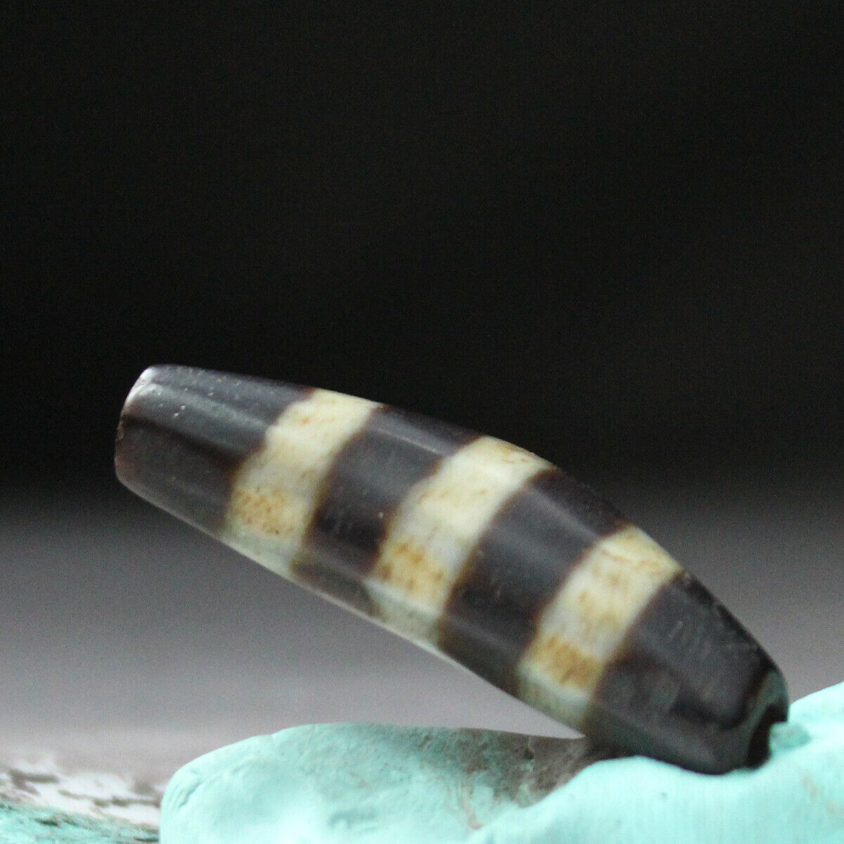 Natural Authentic Tibetan Dzi Bead Stripes Pendant from Tibet