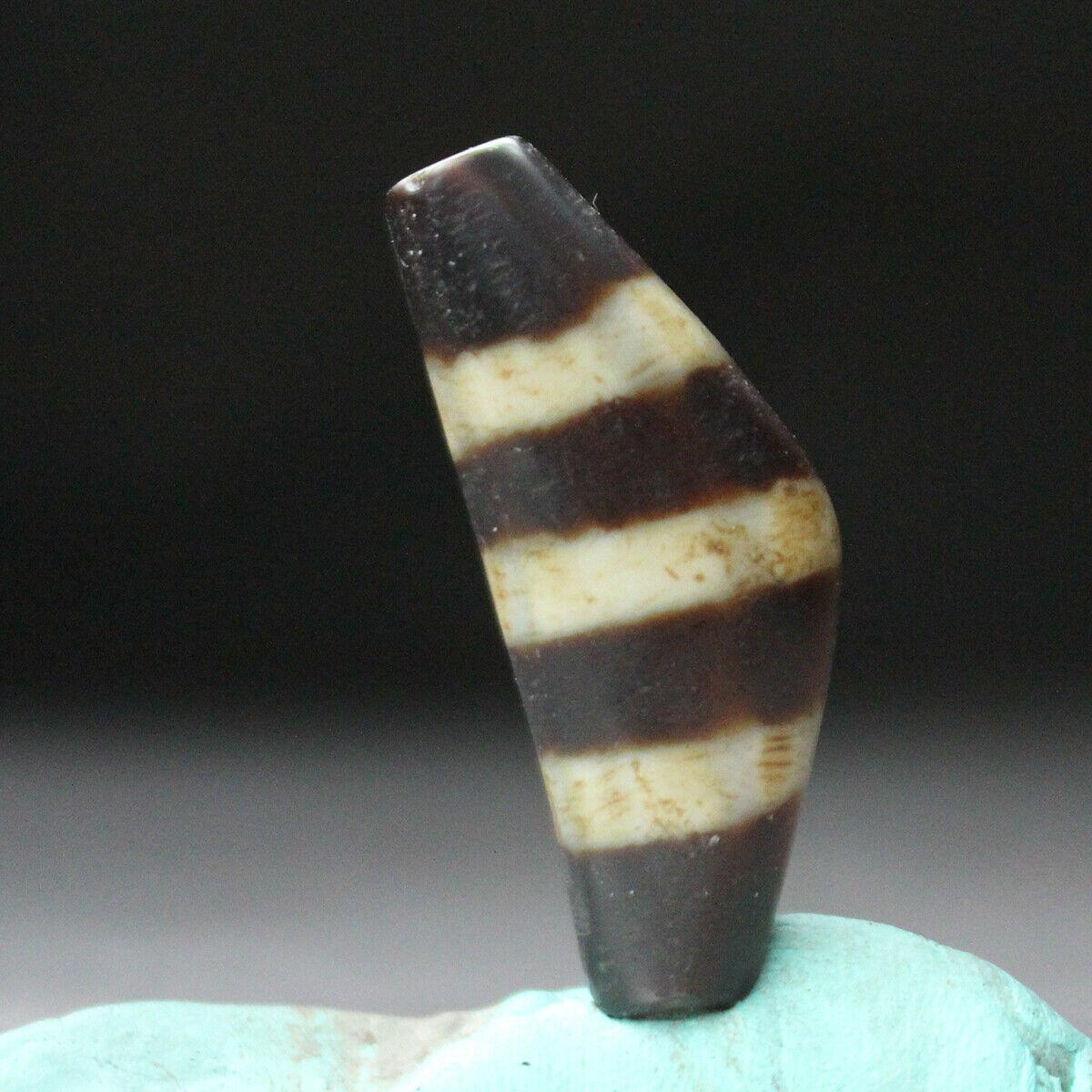 Natural Authentic Tibetan Dzi Bead Stripes Pendant from Tibet