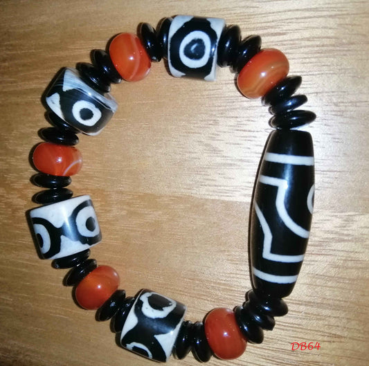 Authentic Natural Tibetan Dzi Bead Bracelet DB64