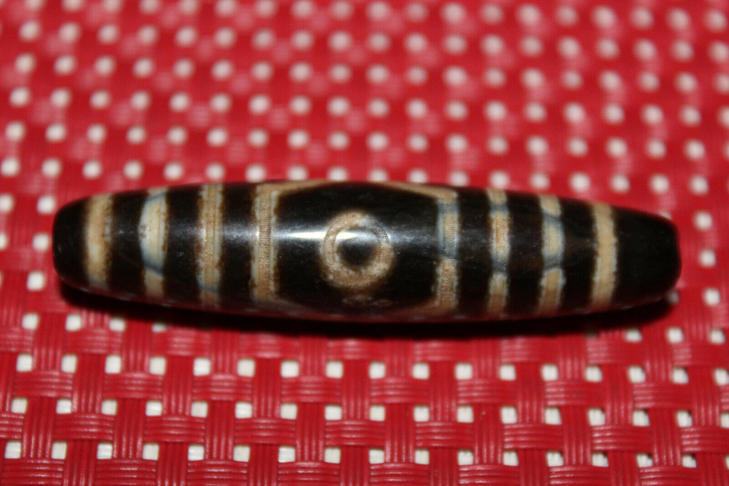 Authentic Natural Tibetan Dzi 3 Eyed Bead DB87