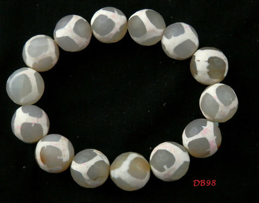 Authentic Natural Tibetan Dzi Turtle Back Round Beads Bracelet