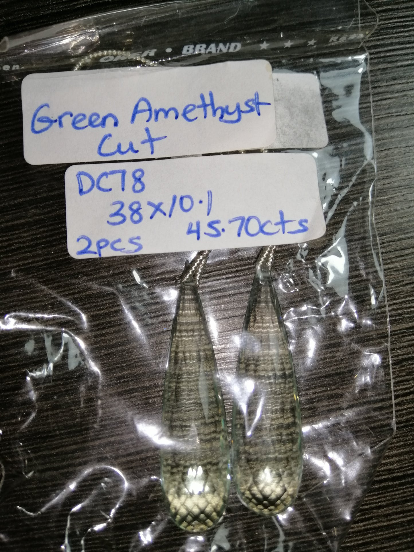 NATURAL GREEN AMETHYST BRIOLLITE DROPS