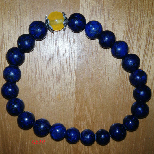 NATURAL LAPIS BRACELET (8.5MM)