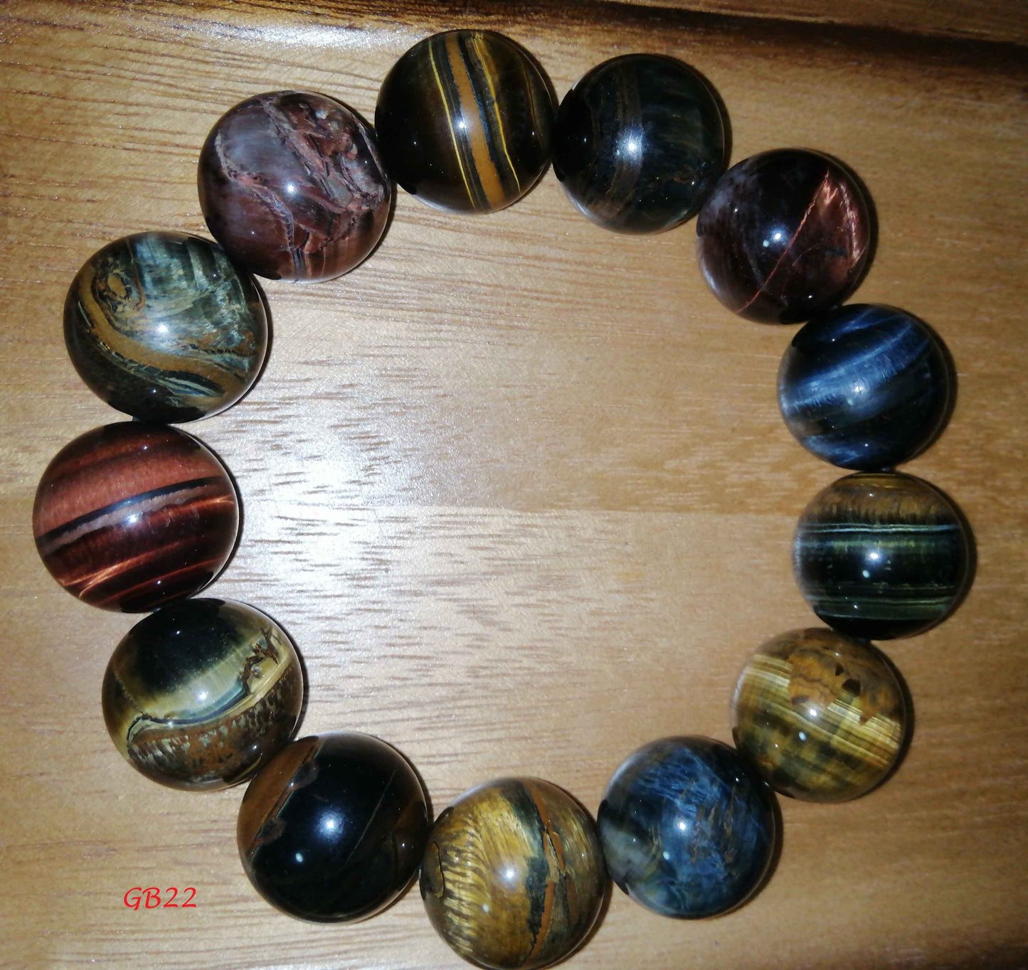 NATURAL MIXED TIGER EYE BRACELET (20.12MM)