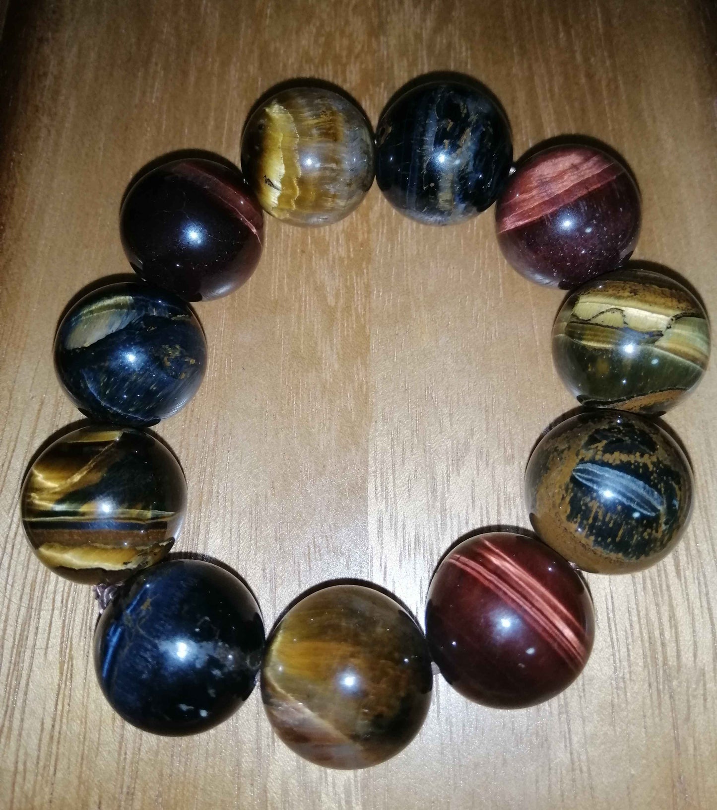 NATURAL MIXED TIGER EYE BRACELET (20MM)