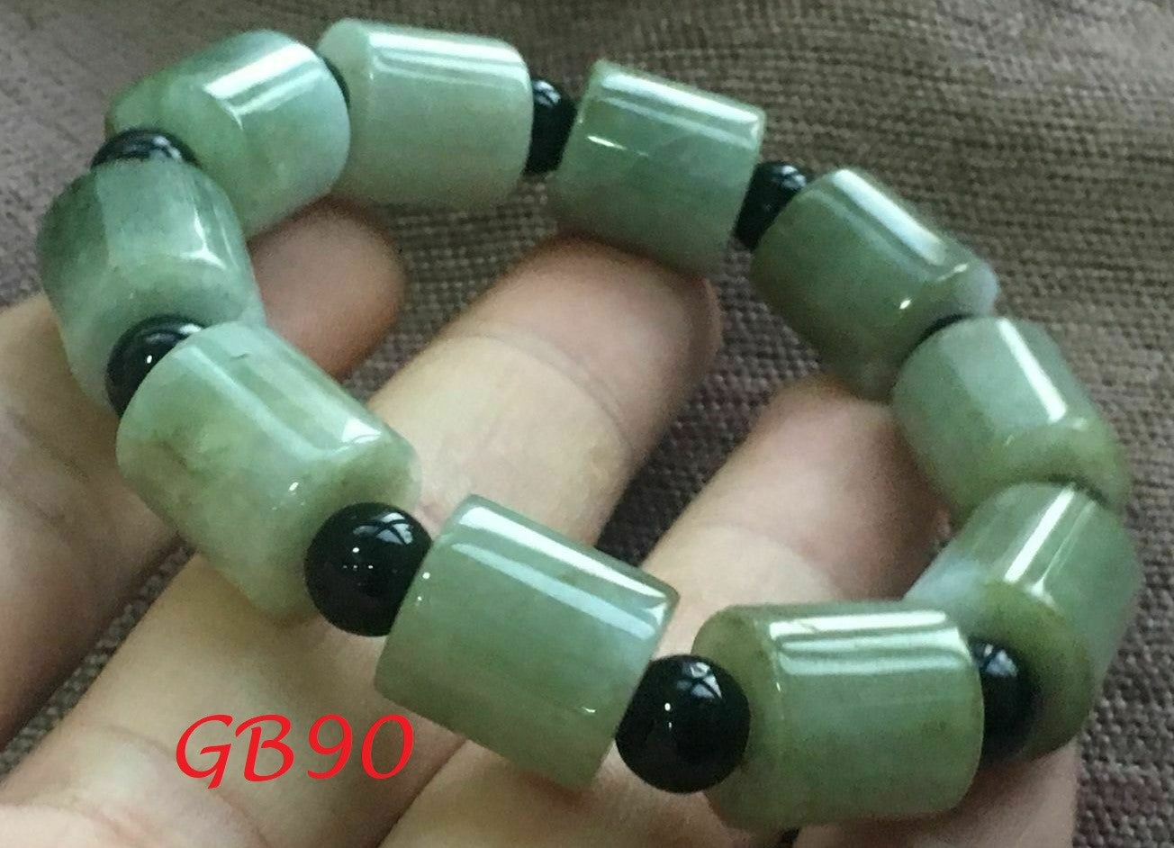 Certified Natural Grade A Jade Green Jadeite Beads Bangle Bracelet