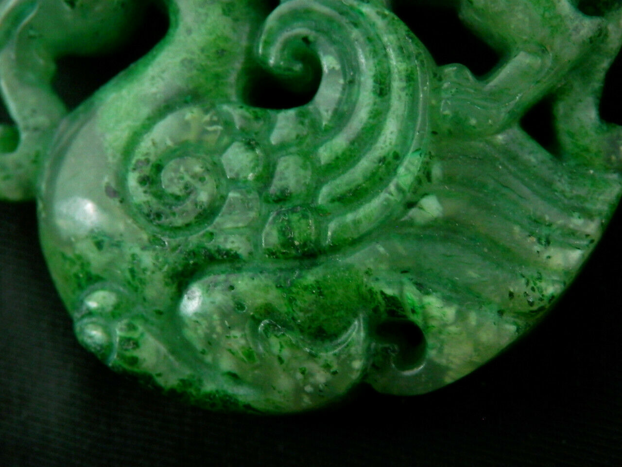 Natural Chinese Green Jade PiXiu On Phoenix Pendant