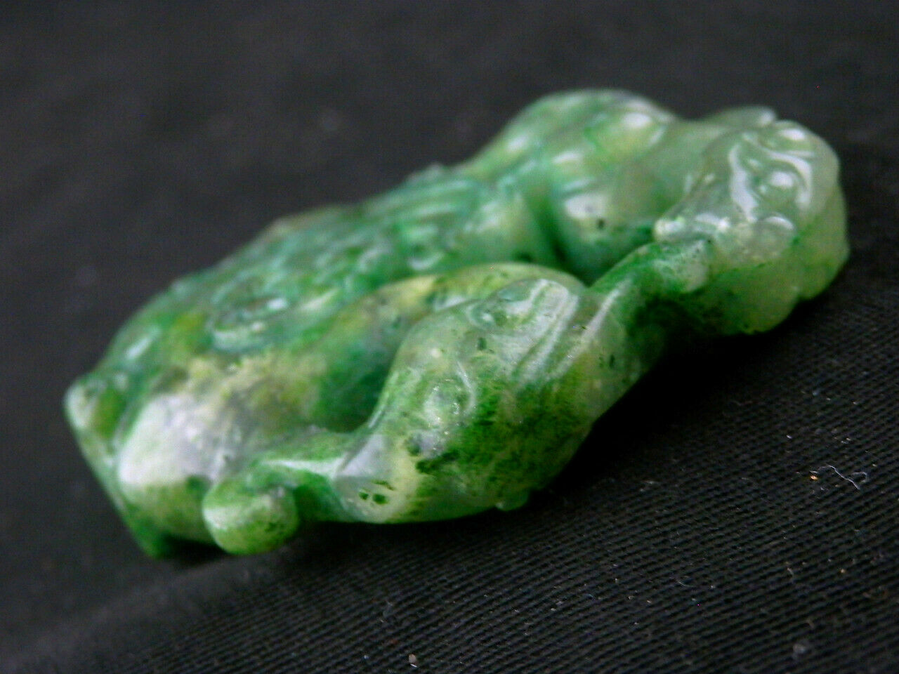 Natural Chinese Green Jade PiXiu On Phoenix Pendant