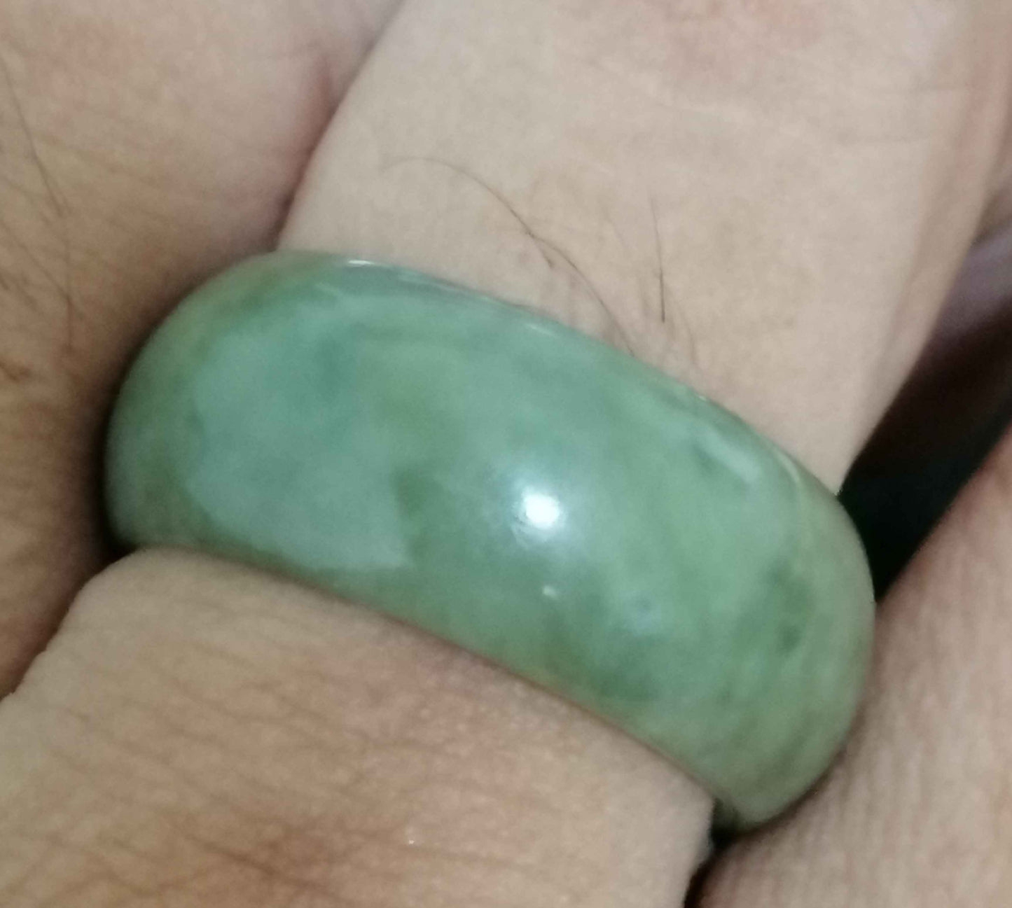 NATURAL JADE MEN RING (10mm)