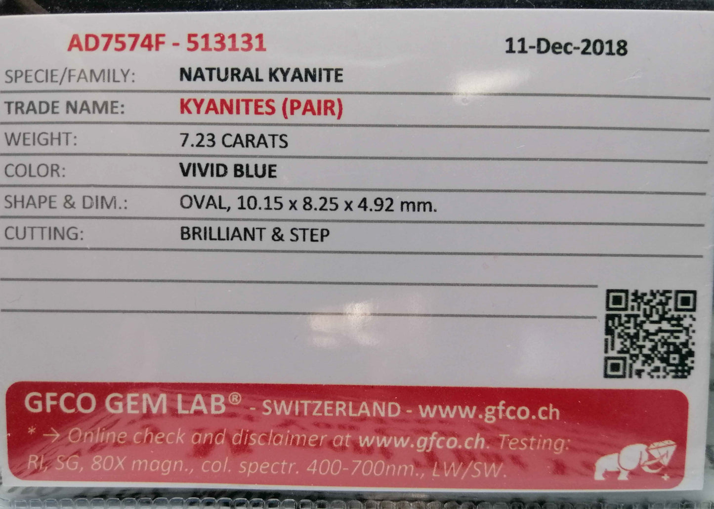 Natural Swiss Lab Certified 7.23cts Top Quality Natural Pair Kyanites KY02 (24)