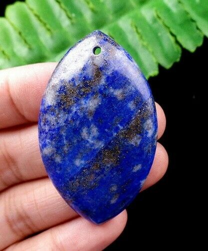 Natural Blue Lapis Lazuli olive pendant bead L12