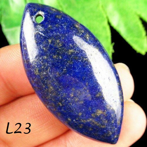 Natural Lapis Lazuli Olivary Pendant Bead