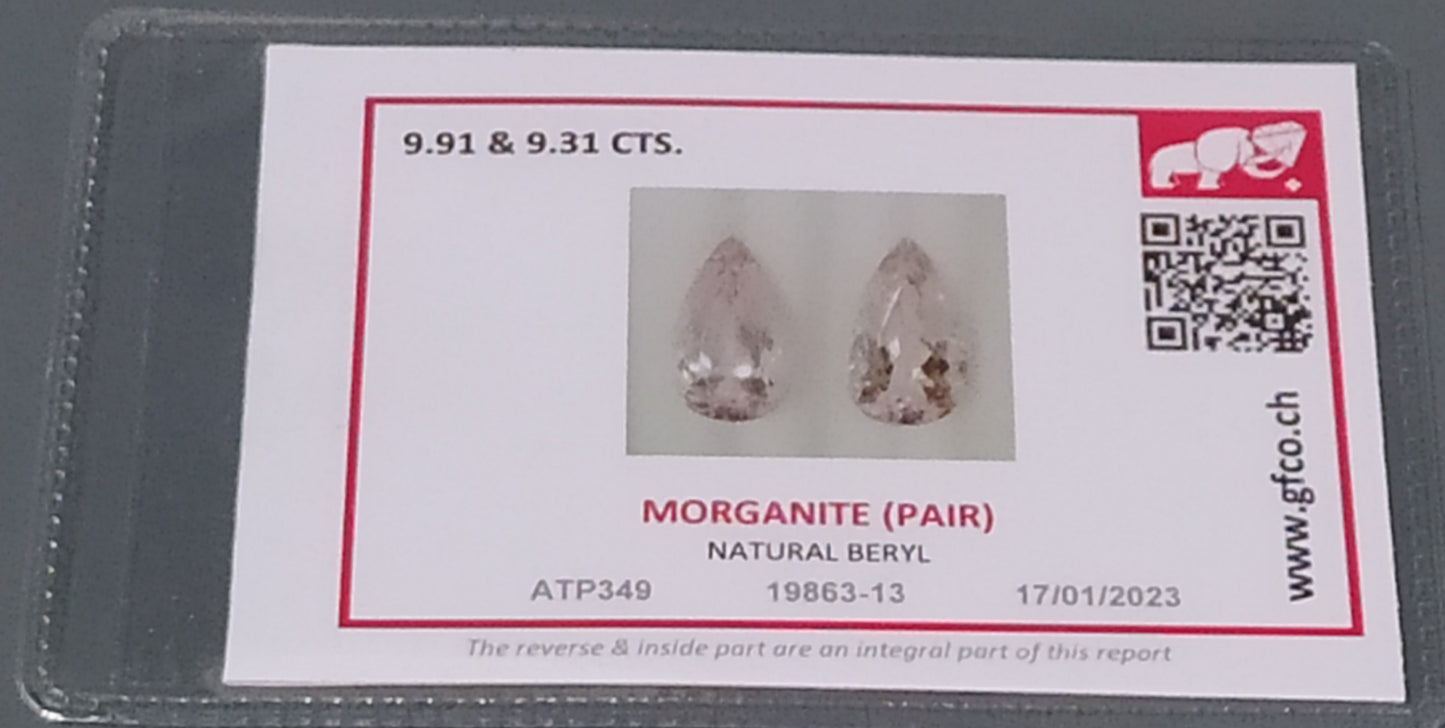 Natural Certified Pair Morganite: Cherry Blossom Jewels 9.91 & 9.31cts- NA13 (24)