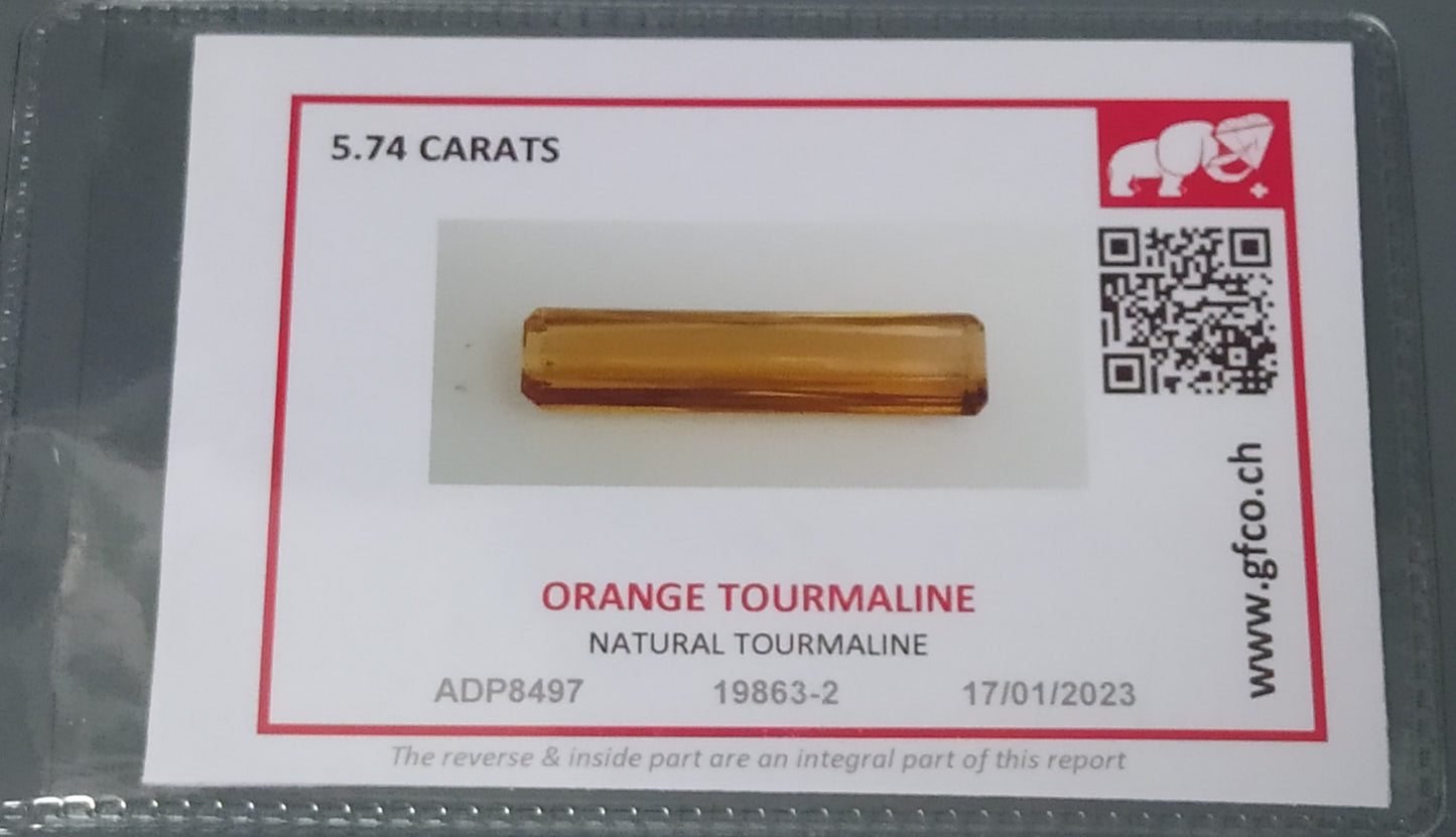 Natural Orange Tourmaline: Spiced Ginger 5.74cts- NA15 (24)