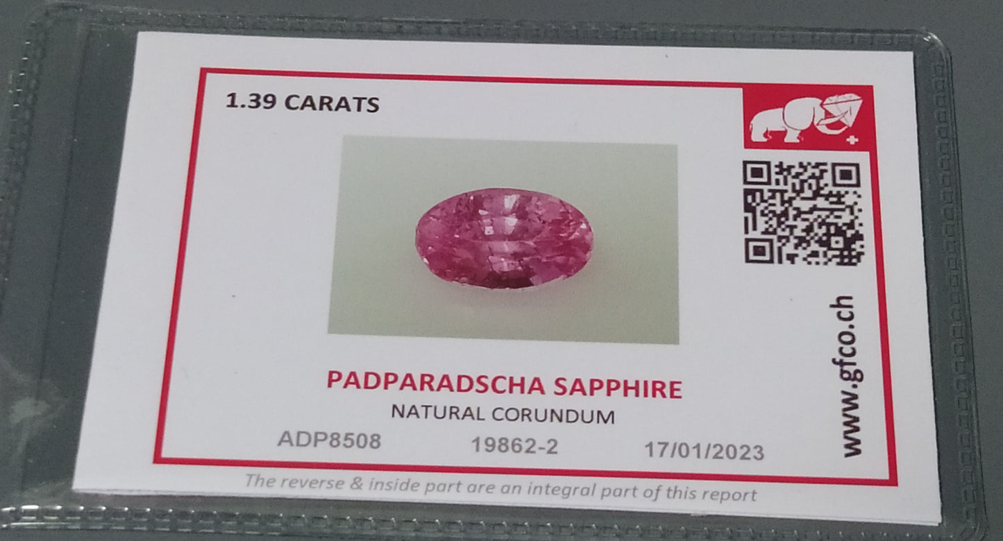 Natural Certified Pink Sapphire: Pink Elegance 1.39cts- NA25