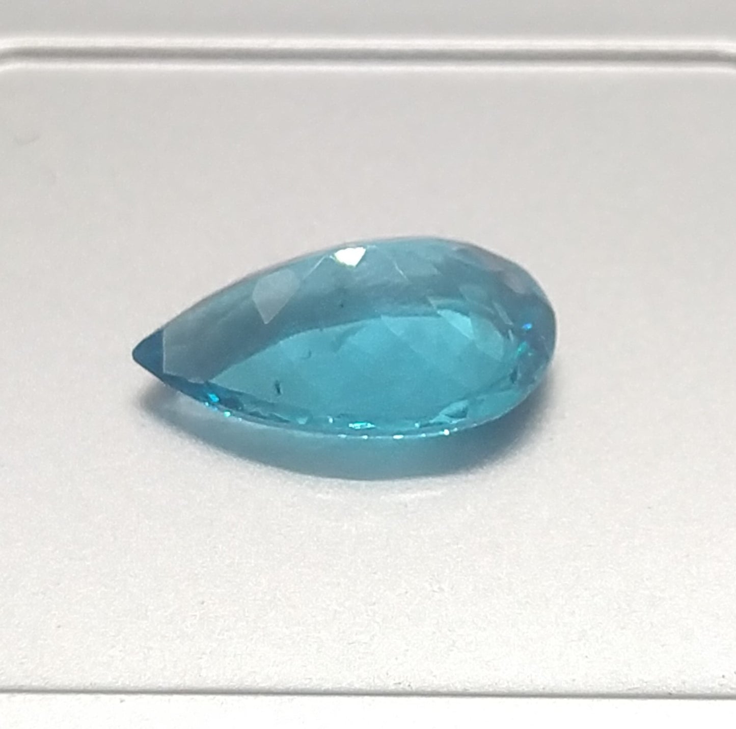 Swiss Lab Certified 8.77ct Splendid Pear Shape Natural Neon Blue Apatite Gemstone