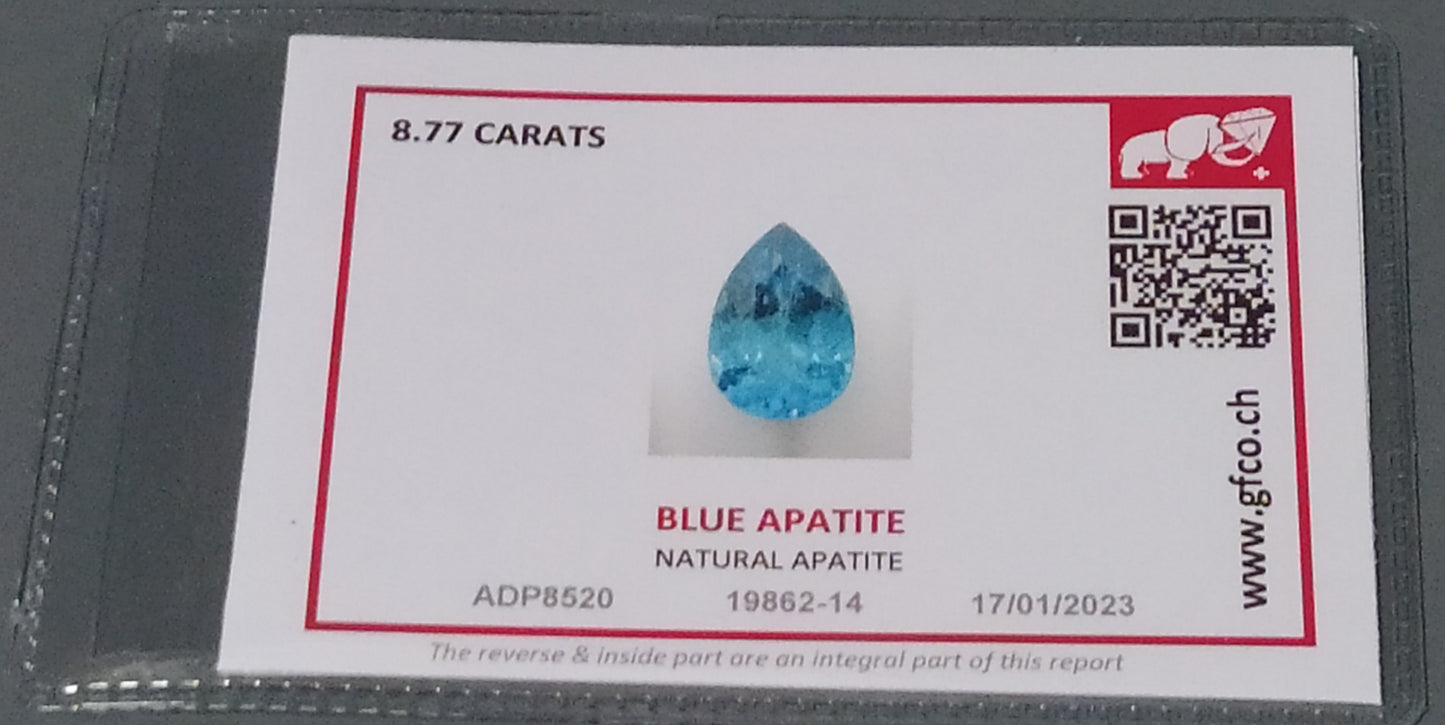 Natural Certified Apatite: Ocean’s Tear 8.77cts- NA3 (24)