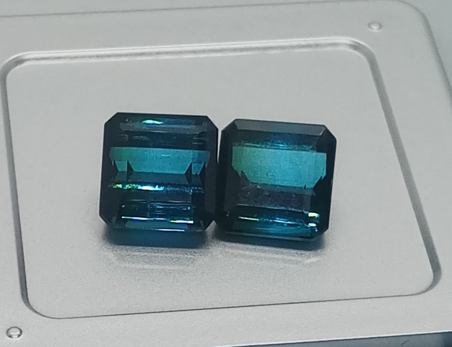 Natural Certified Pair Tourmaline: Glowing Blue  7.53 & 8.97cts- NA69 (24)