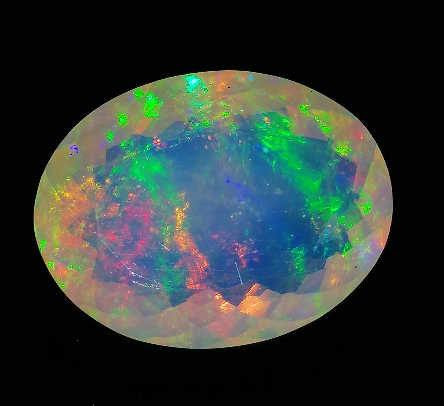 Swiss Lab Certified 8.59ct Ethiopian Natural White with Play of Color Opal Gemstone