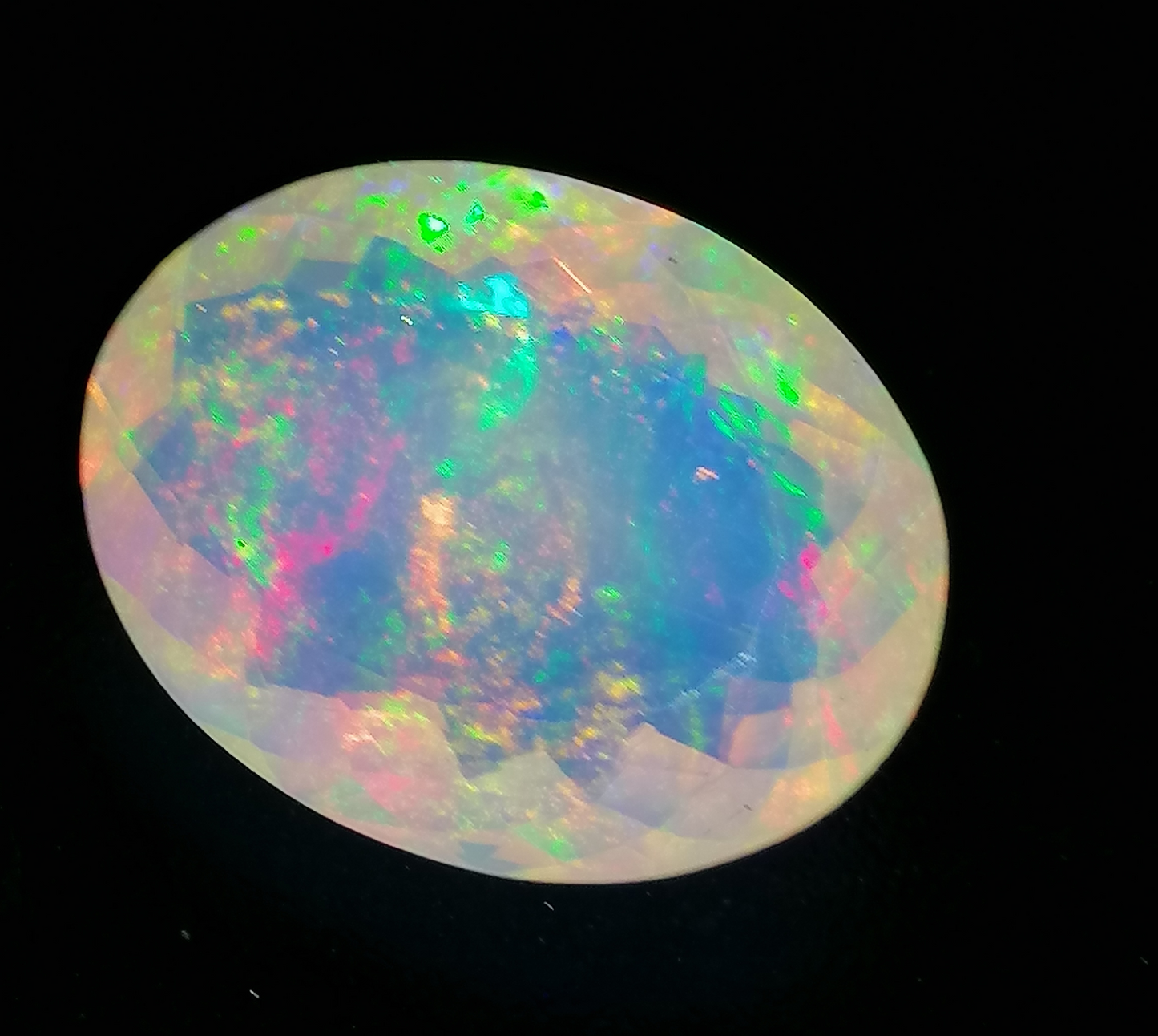 Swiss Lab Certified 8.59ct Ethiopian Natural White with Play of Color Opal Gemstone