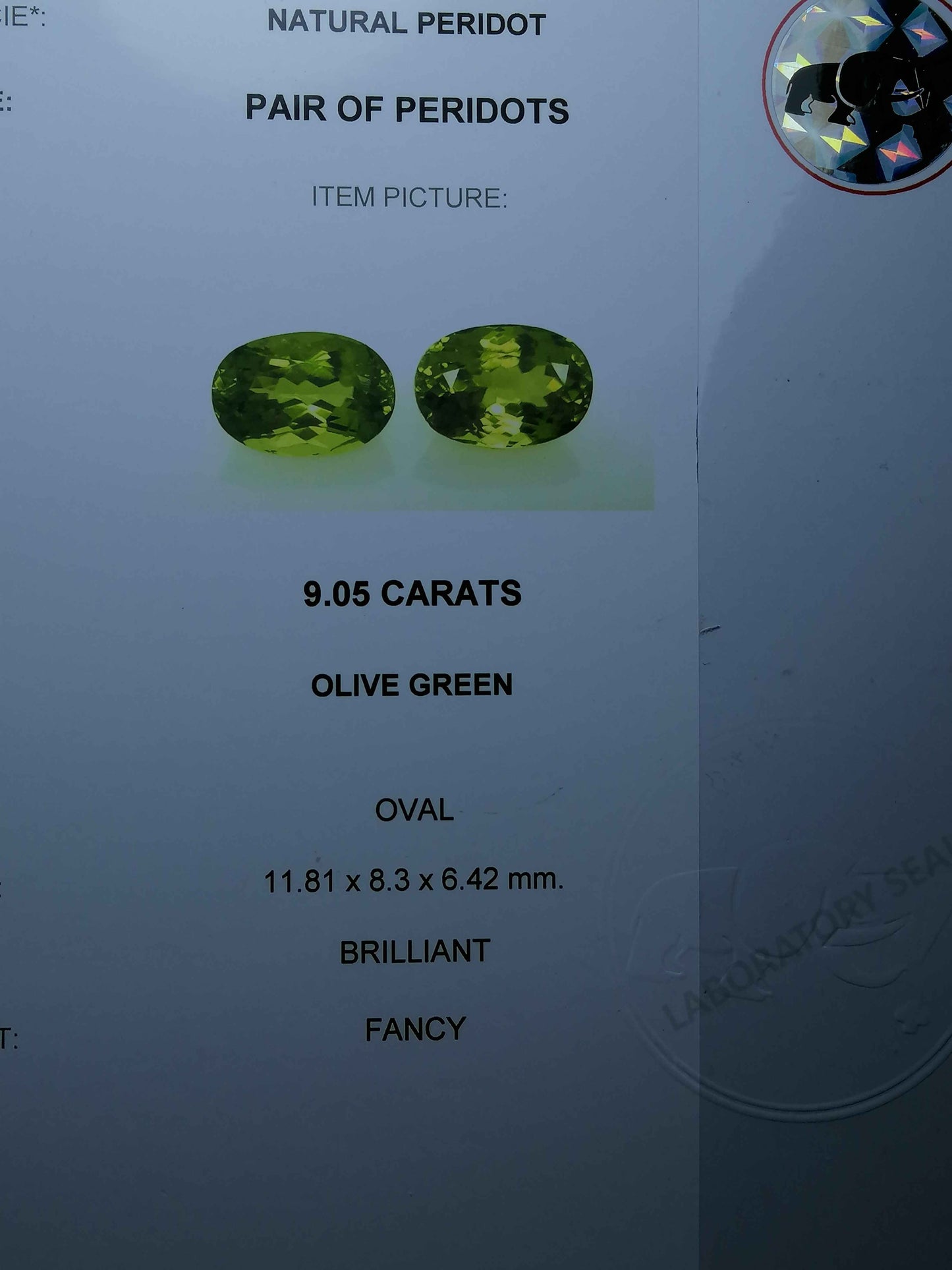 Natural Certified Green Pair Peridot: Ivy Sheen 9.05cts-PR01 (24)