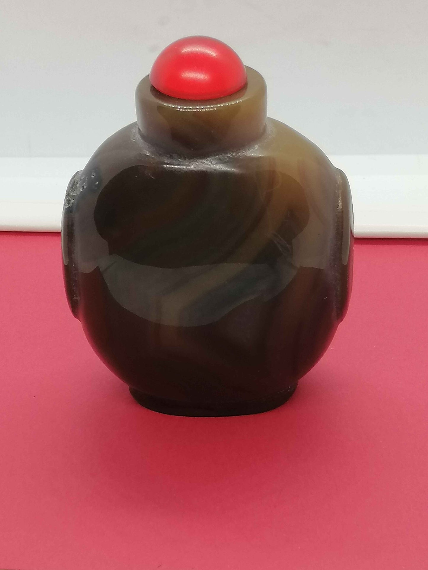 Rare old agate hand carved snuff bottle exquisite decoration