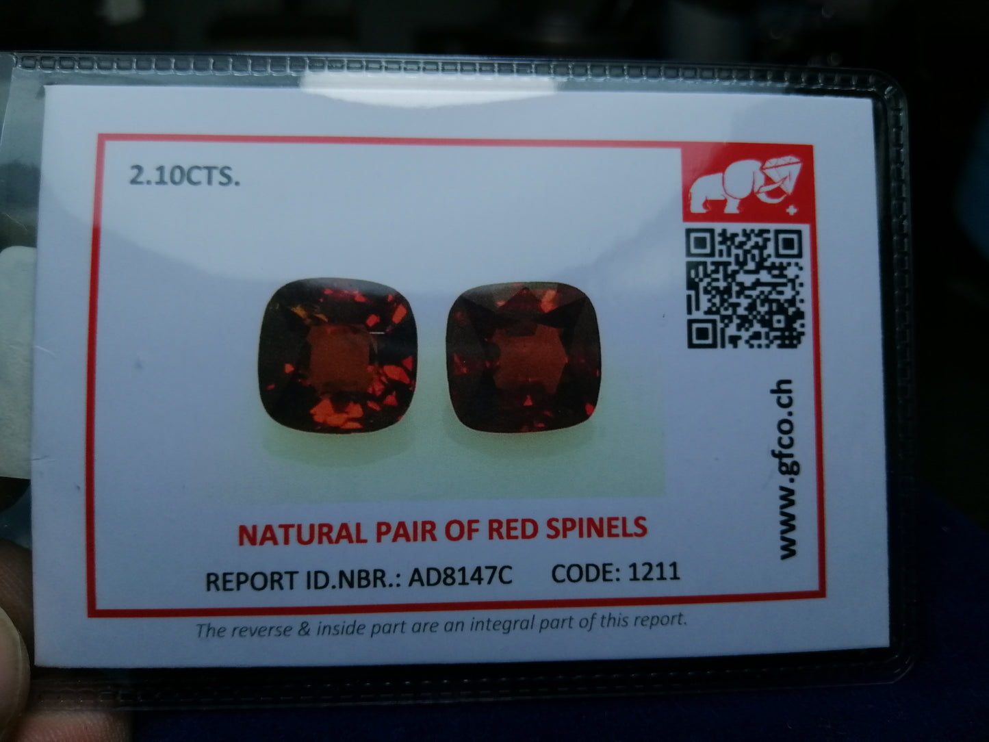 Natural Certified Spinel: Scarlet Flames 2.10cts- SP14 (24)