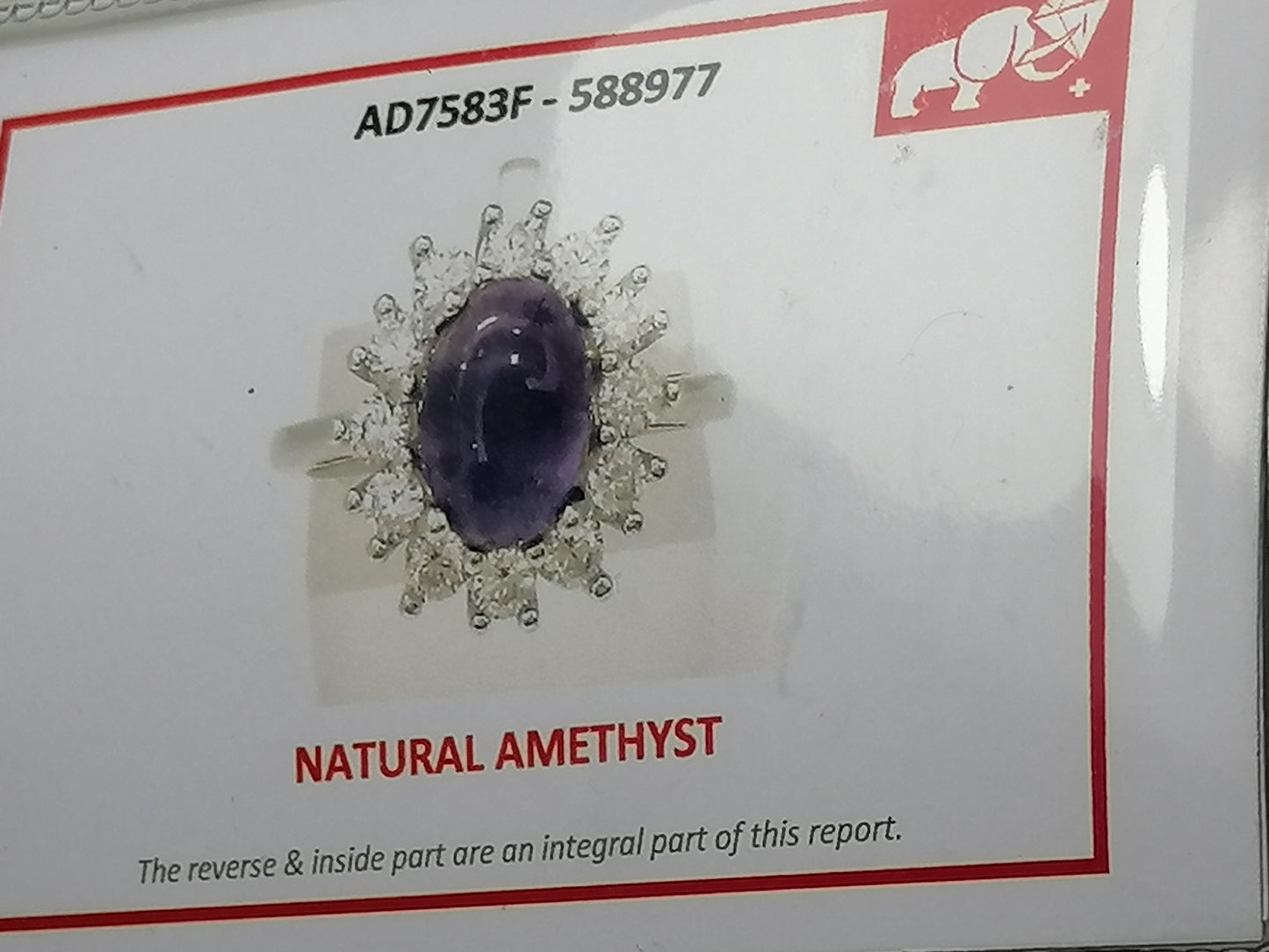 Natural Swiss Lab Certified Amethyst (SIZE 6.5) SR28