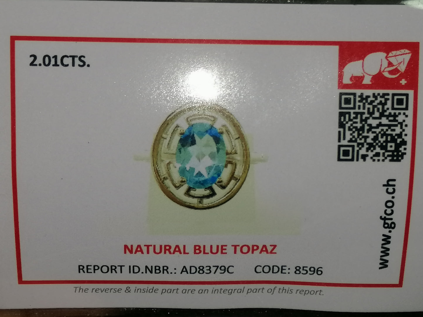 Natural Swiss Lab Certified Blue Topaz (SIZE 7) SR31