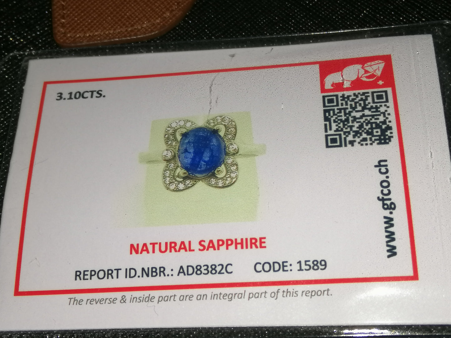 Natural Swiss Lab Certified Sapphire (SIZE 7.5) SR34