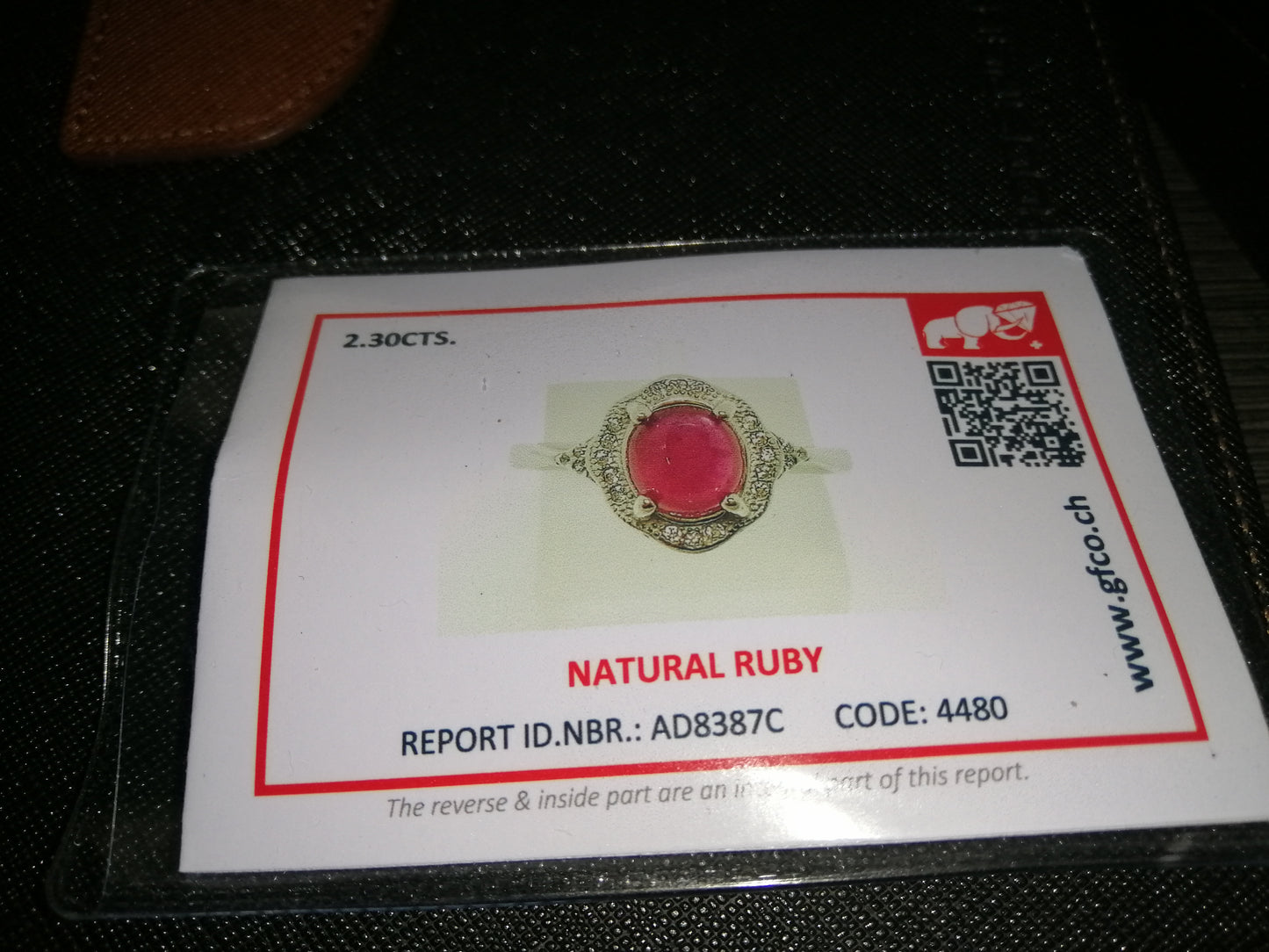 Natural Swiss Lab Certified Ruby (SIZE 8) SR39