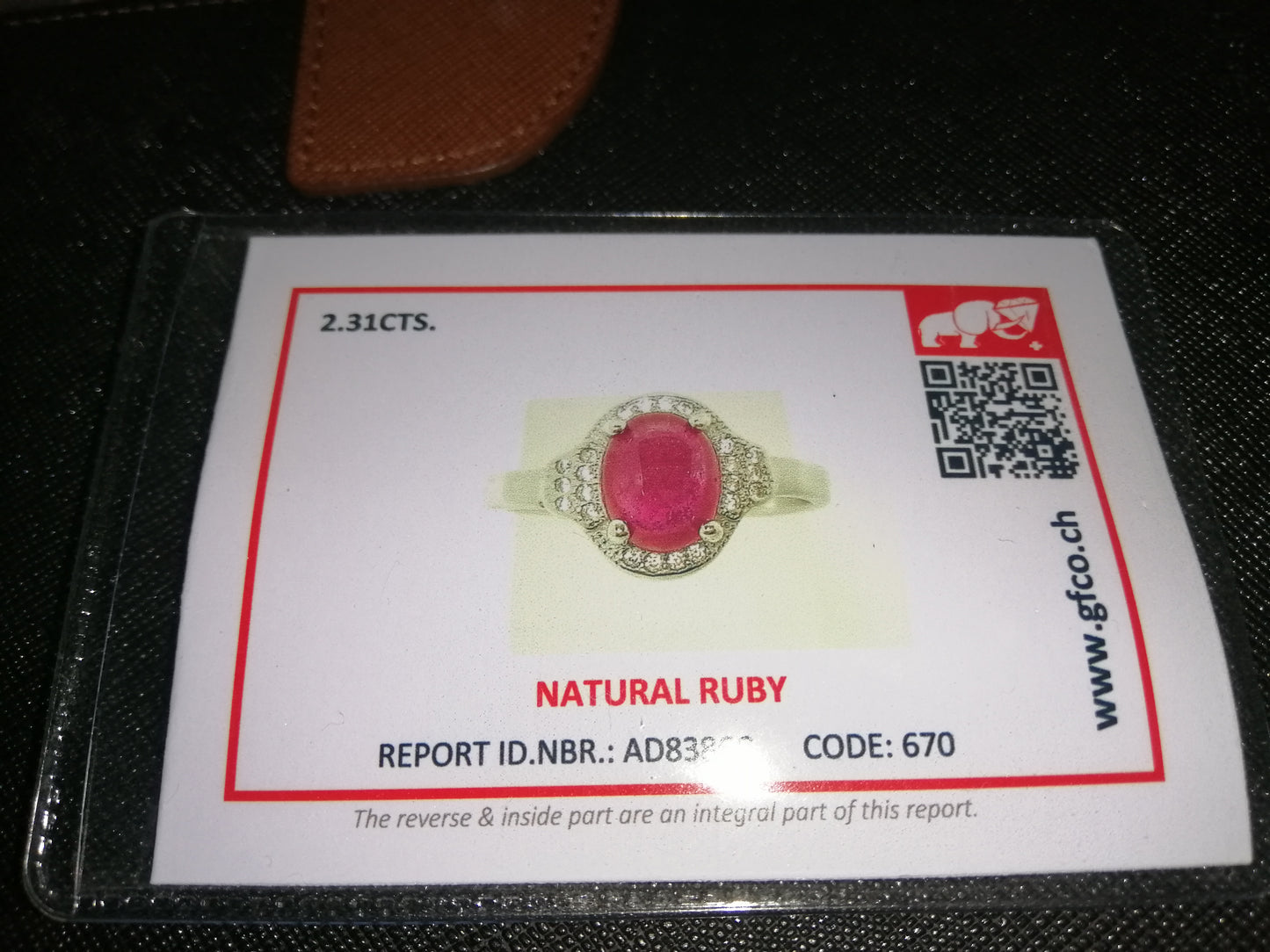 Natural Swiss Lab Certified Ruby (SIZE 8) SR42