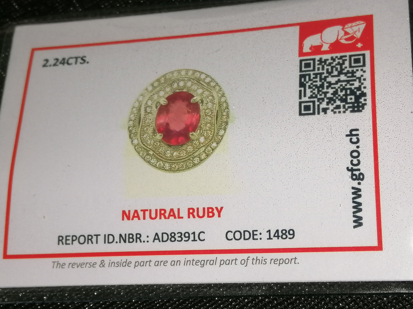 Natural Swiss Lab Certified Ruby (SIZE 7) SR46