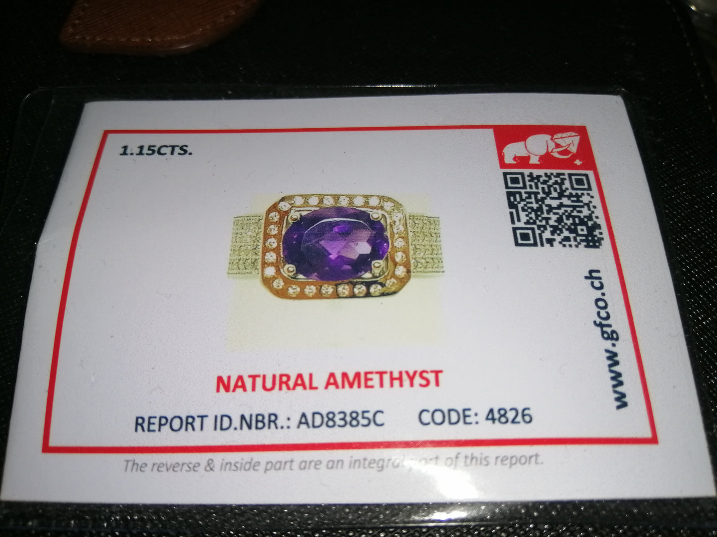 Natural Swiss Lab Certified Amethyst (SIZE 5) SR48